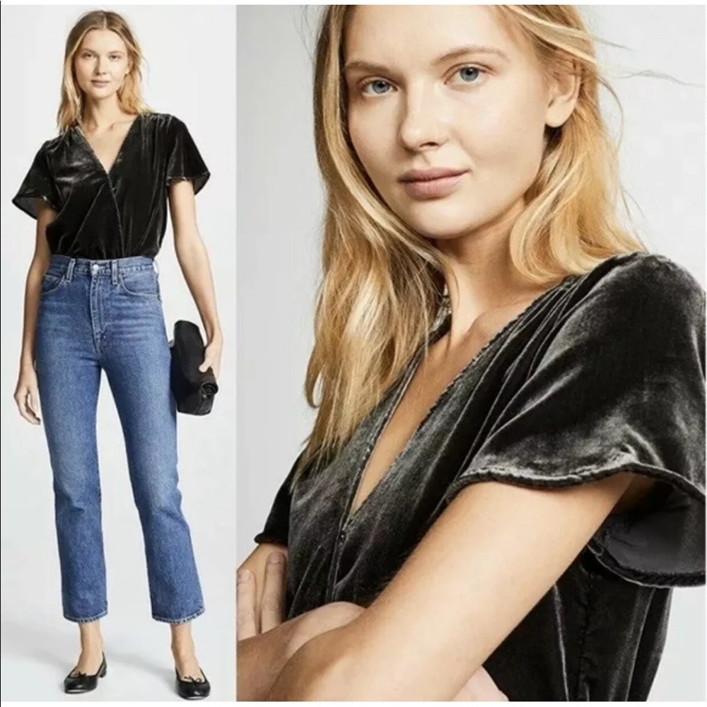 NWT Splendid Velvet Surplice v-neck Top